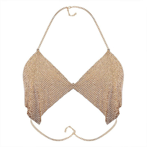 . Collar Atractivo De La Cadena Del Cuerpo Del Bikiní Oro
