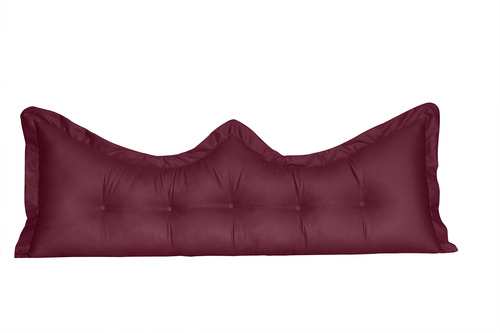 Almofada Encosto Coroa Queen 160 Cm Bordô Lisa