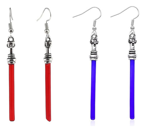 Sta Lightsaber Earrings 2 Pairs Classic Movie Red And Blue D