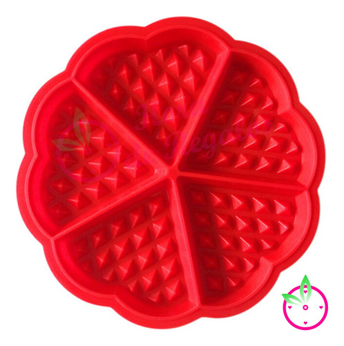 Molde De Silicona Waffles 5 Corazon 1 Flor Hot Cake Waffle Color Rosa/lila/ verde /celeste/ROJO