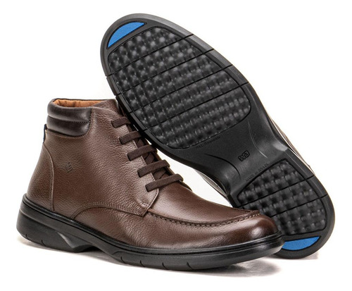 Sapato Social Masculino Couro Cano Alto Elástico Conforto