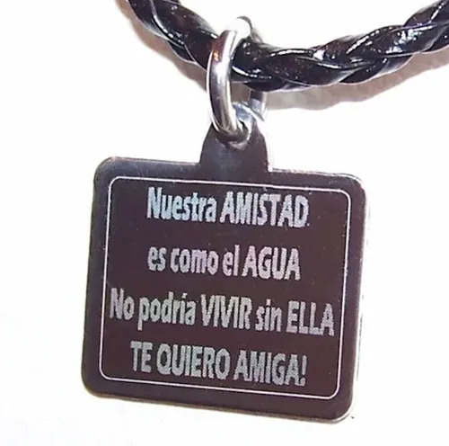 Medalla Acero Quirúrgico Personalizada Frase Amistad