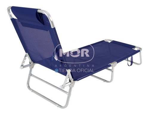 Imagen 5 de 10 de Reposera X2 Playa Pileta Cama Aluminio Tumbona Mor Ct