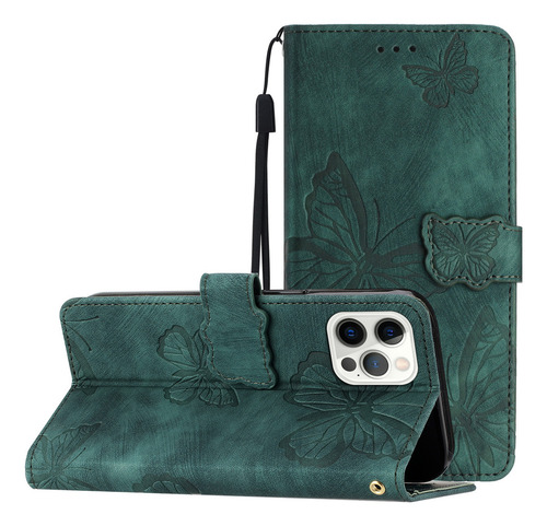 Funda Para Huawei Honor 9a/20 Pro/10x Lite, Cartera, Soporte Para Pulsera, Ranura Para Pulsera, Piel Estampada Con Mariposas