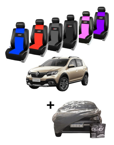 Combo Cubre Asientos + Cubre Coche Uv Para Sandero Stepway