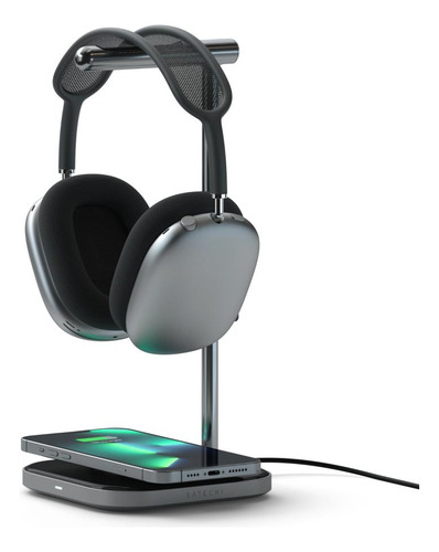 Suporte Para Head Phone Satechi 2 Em 1 C/ Carregador Sem Fio