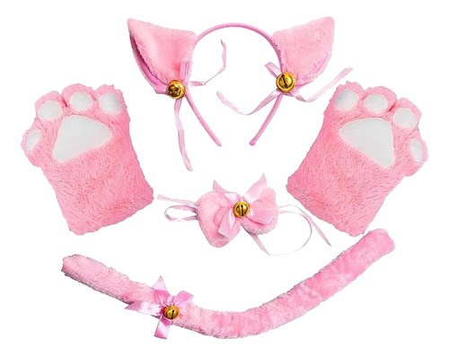 Disfraz De Gato Cosplay Pajarita Accesorios Fiesta Niños