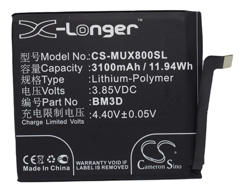 Acumulador P/ Xiaomi Mi 8 Se 3100 Mah Standard Dual Bm3d 