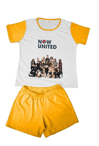 Pijama Now United Curto Feminino Kpop Personalizado