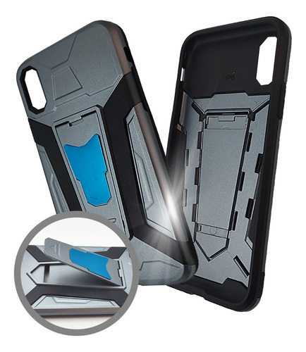 Funda Iron Magnética Para Iphone 7 Plus Carcasa Antishock Gris Espacial