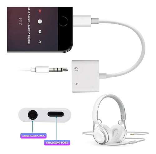 Adaptador Lightning Splitter Para Audio Mas Carga iPhone