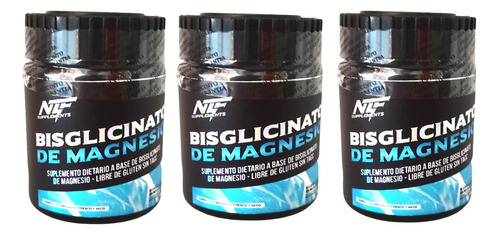Bisglicinato De Magnesio X 60 Cap De 500 Mg X 3 Unidades Ntf