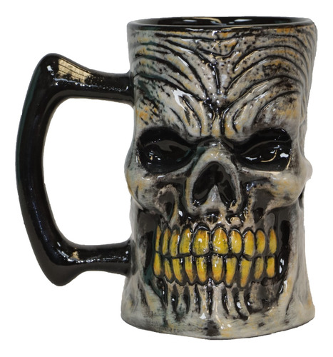 Tasa De Cerámica Decorativa Skull Calavera Halloween   