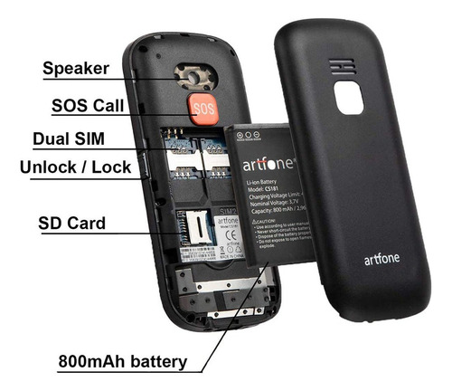 Teléfono Celular Desbloqueado Para Personas Mayores Artfone