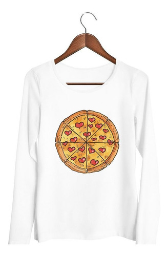 Remera De Mujer Amor A La Pizza Condimento De Corazones Ml