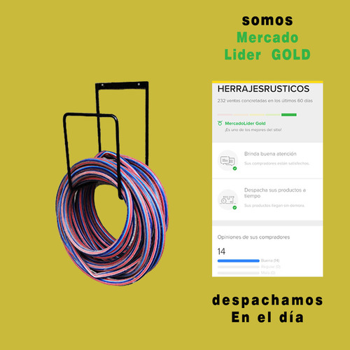 Porta Manguera De Hierro De Pared Modelo S