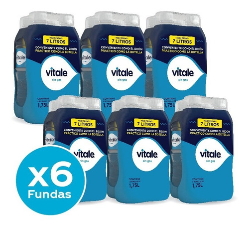 6 Packs Agua Vitale Sin Gas 1.75 Litros Multipack Funda X4