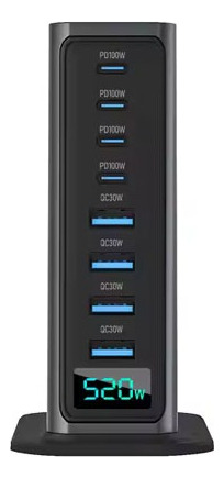 Estación Carga Super Rápida 520w Tecnología Pd 8 Usb