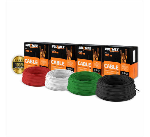 4 Cajas Calibre 10 Awg Blanco + Negro + Rojo + Verde 600v