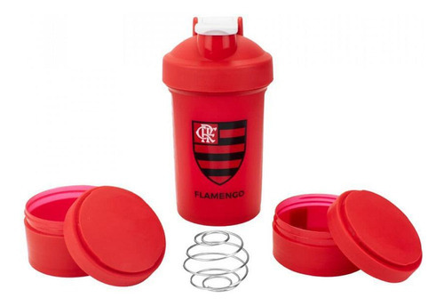 Garrafa Shakeira Mola E 2 Compartimentos Time Flamengo 500ml