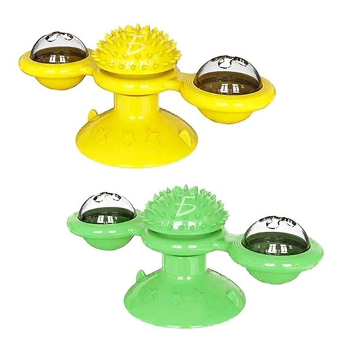 Juguetes Torre Placa Giratoria De Masticar Para Gato Verde/Amarillo Ele-Gate