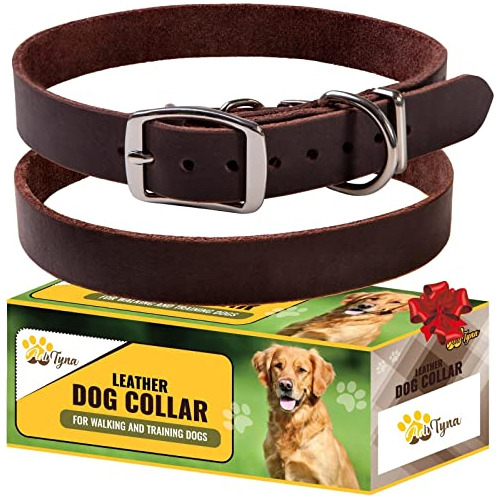 Collar De Cuero Perros Medianos, Estilo Clásico, Suave...