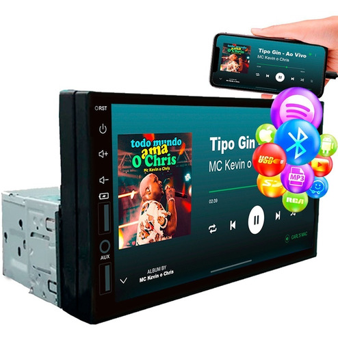 Central Multimídia Mp5 Player First Option 7 Pol 1 Din 2 Din