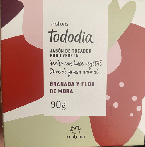 Natura Jabón Granada Y Flor De Mora En Barra Individual 90g