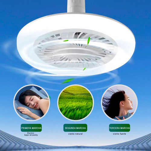 Ventilador Techo Con Lámpara Led 2en1 Con Control 85v 3tonos