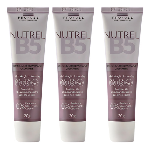 Kit C/3 Creme Multirreparador Profuse Nutrel B5 20g