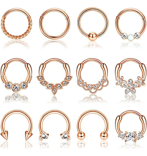 12pcs Aro De Clicker De Septum De 16g, Aro De Septum De...
