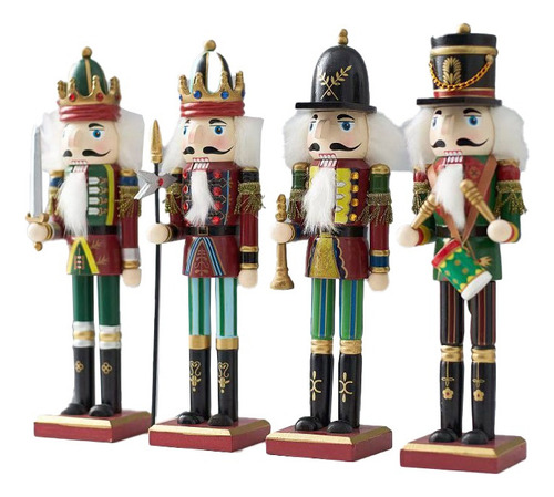 4 Marionetas De Soldado Cascanueces Navideñas. Adornos