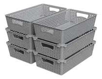 Comprar Organizador Apilable De Cestas De Plástico, Paquete De 6