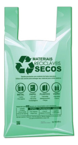 500 Sacola Plástica Verde Prefeitura Ecologica 48x55