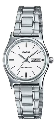 Reloj Casio Mujer Dama Analogo Acero Fecha Mod Ltp-v006d-7