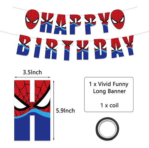 Suministros De Fiesta De Cumpleaños Spiderman 46pcs Super He