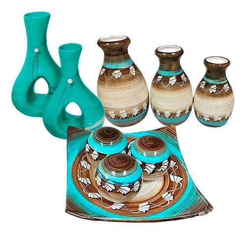 Centro De Mesa Com Trio Egípcios E Par De Vasos Tiffany