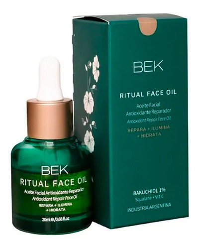 Bek Ritual Face Oil Aceite Facial Antioxidante Reparador Tipo de piel Todo tipo de piel