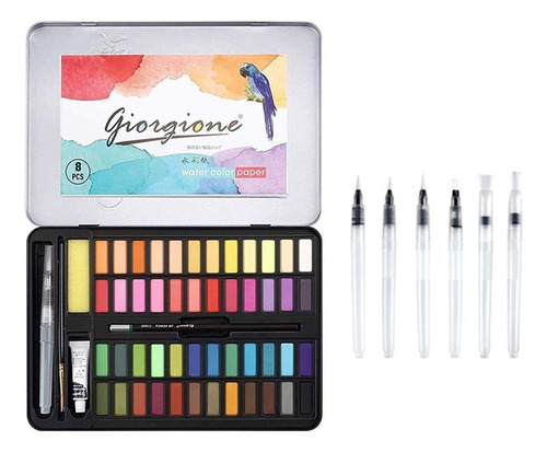 Pintura Profesional De Acuarela 48 Colores Con Kit De Pincel