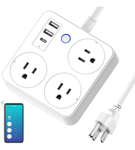 Multicontacto Inteligente Con Usb Smart Power Strip Enchufe 