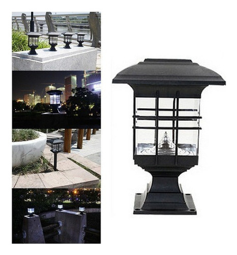 Pilar Solar Faros 3 Led Columna Tapa Luces Exterior