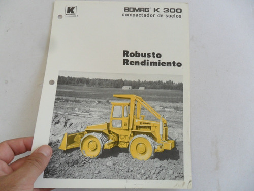 Folleto Tractor Bomag K300 Antiguo No Manual Pala Compactado