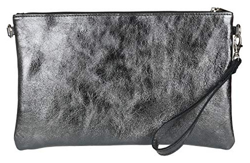 Bolsos Femeninos Mujer Genuine Italian Metallic Leather Clut