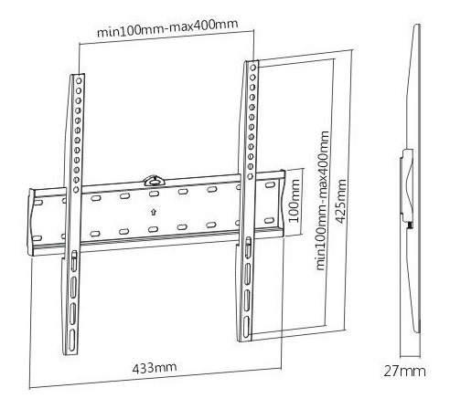 Imagen 2 de 3 de Soporte Tv Tele Lcd Led Fijo Pared 32 40 42 49 50 55 Pulgada