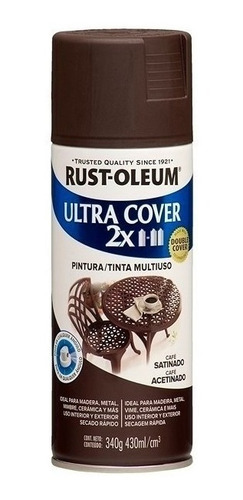 Pintura Aerosol Ultra Cover Rust Oleum Café Satinado