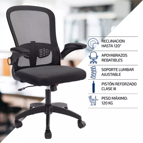 Silla ergonómica de oficina – Silla ejecutiva de computadora con respaldo  alto, silla de escritorio de malla ajustable en altura con soporte lumbar