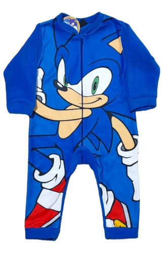 Pijama Sonic Niños Enterito Polar Producto Original Sega
