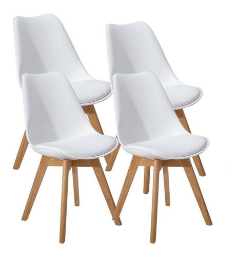Pack 4 Sillas Eames Tulip Acolchada Set Comedor 