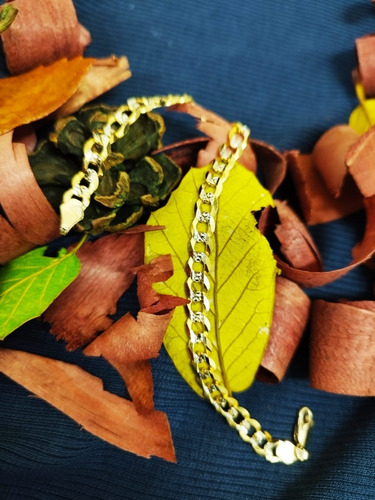 Pulso Barbado Diamantado 6mm X 21.5 Cm Oro Sólido 10k Diámetro 7 Cm
