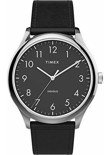 Timex Mens Modern Easy Reader 40mm Correa De Cuero De Cuarzo